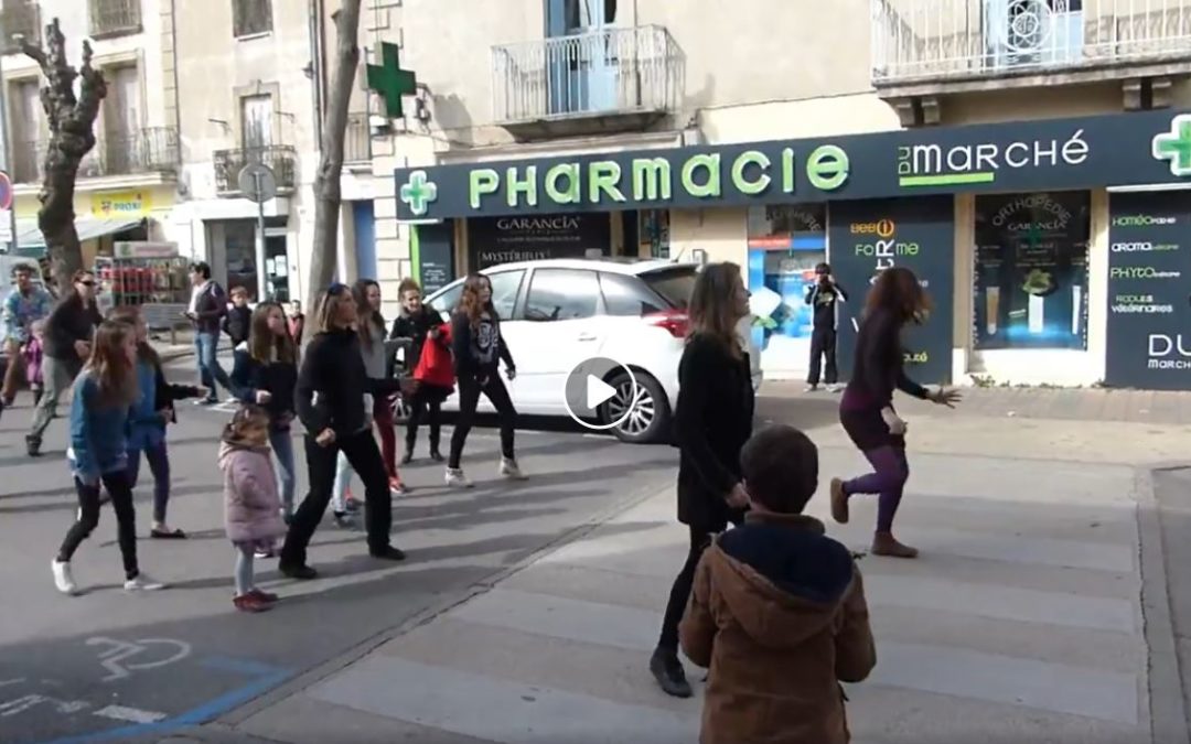 Voici une vidéo de la flash mob complète de 2015 !